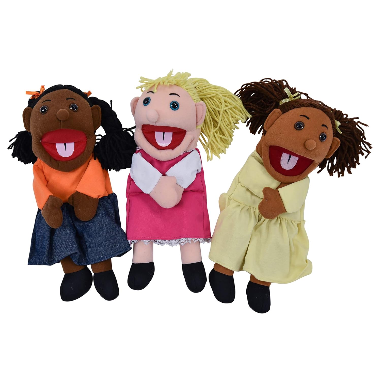 15 Ethnic Children Puppets with Movable Mouths, Set of 6 I642549