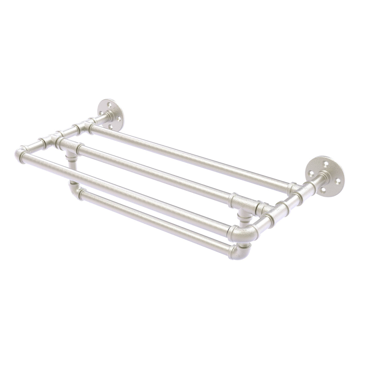 30 in. Wall Mounted Towel Shelf with Towel Bar Satin Nickel Z604232