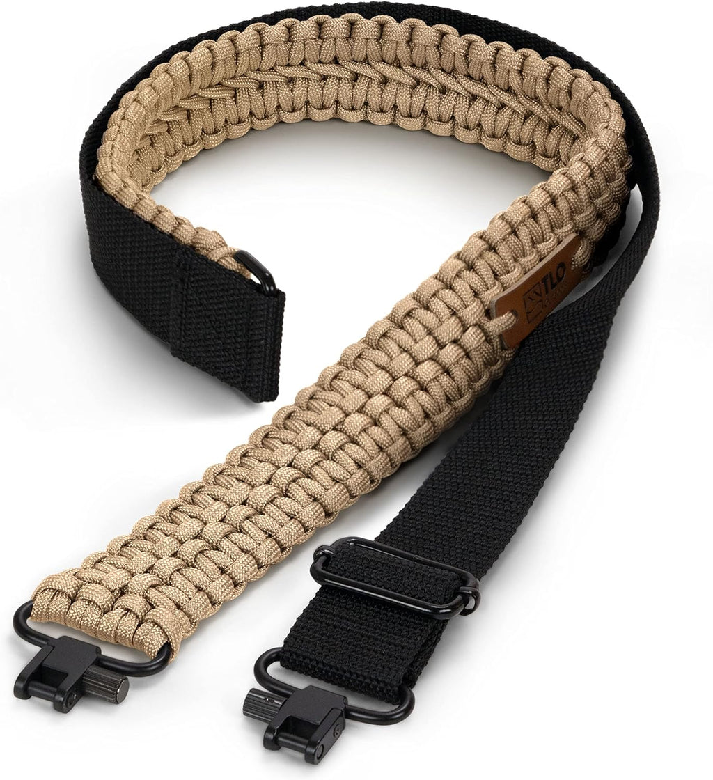 Paracord Gun Sling with Traditional Swivels, Beige K984354