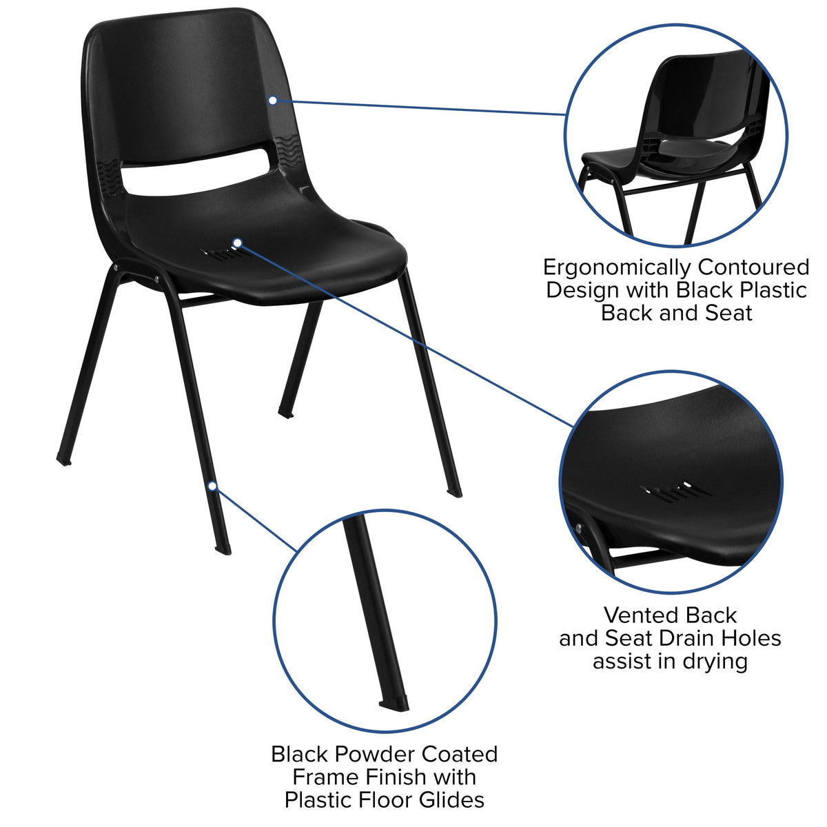 Black Stacking Chair P373