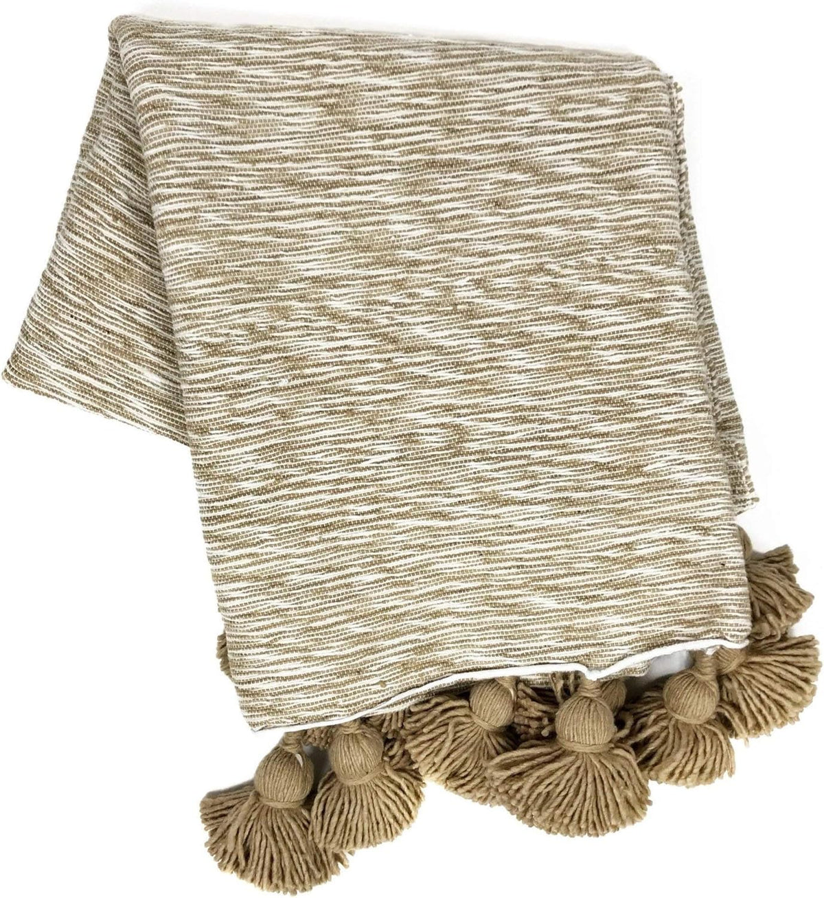 Pom Pom Tassel Throw Blanket 59x59 K31471