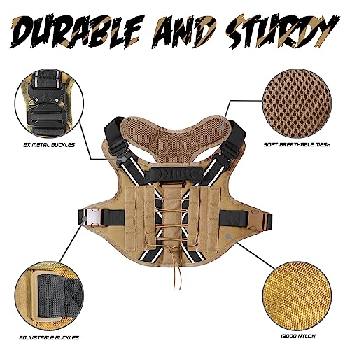 Black Heavy Duty Tactical Dog Harness with Handle K4448
