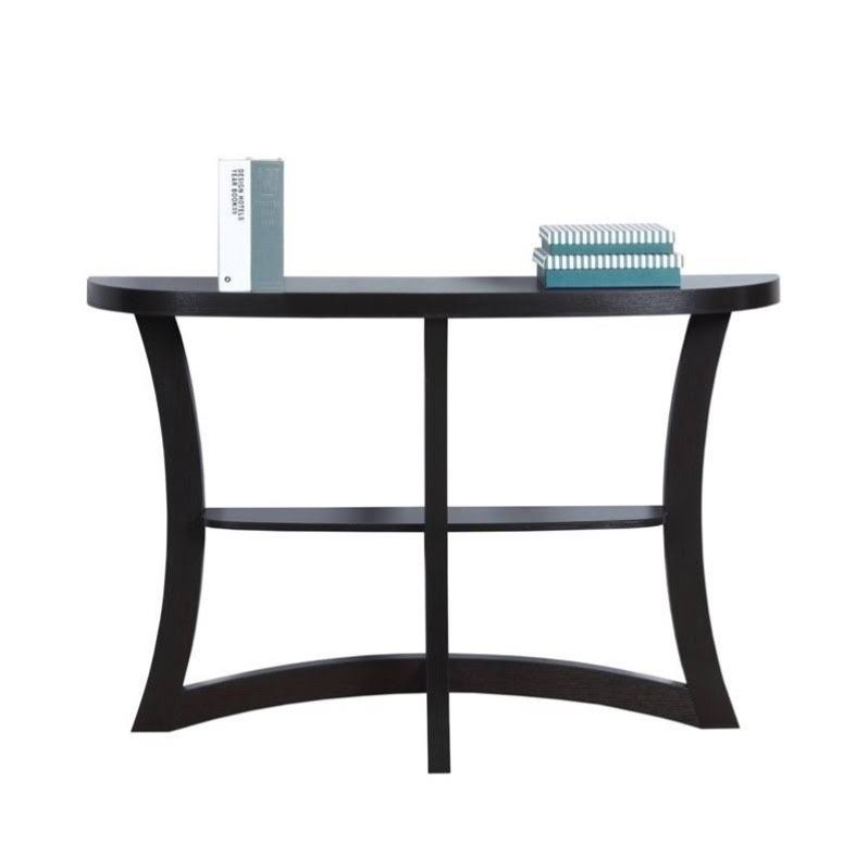 Dark Taupe Half Moon Hall Console Accent Table Z18847