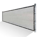 Grey Privacy Fence Screen HDPE Mesh Windscreen with Reinforced Grommets M6498