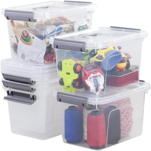 10 L Clear Plastic Latching Storage Box, 6 Packs R315
