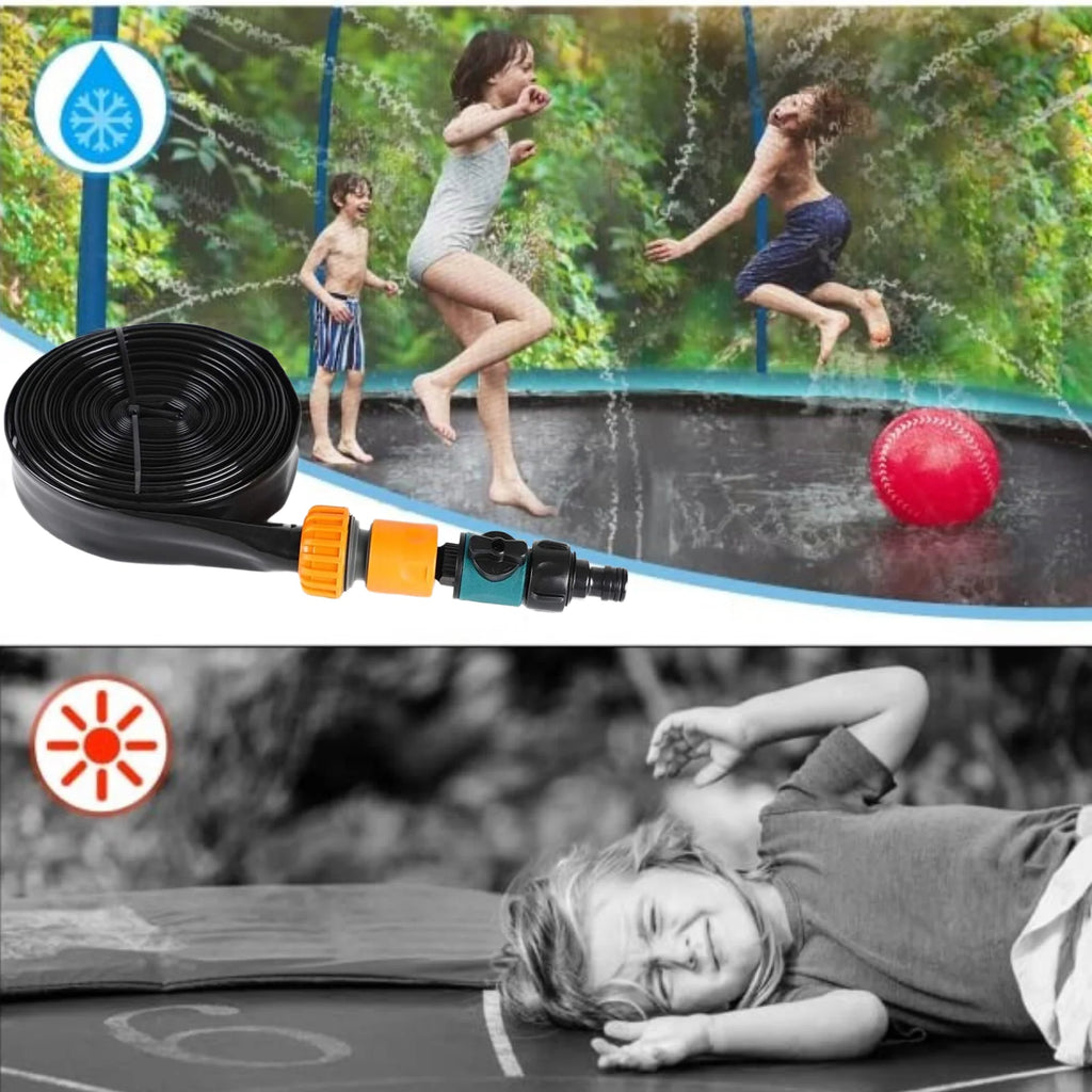 12FT Trampoline with Basketball Hoop, Enclosure Net, Sprinkler, Light, Socks, Ladder A1674
