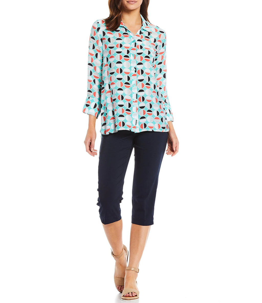 Denim Pull-On Capri Pants O118395