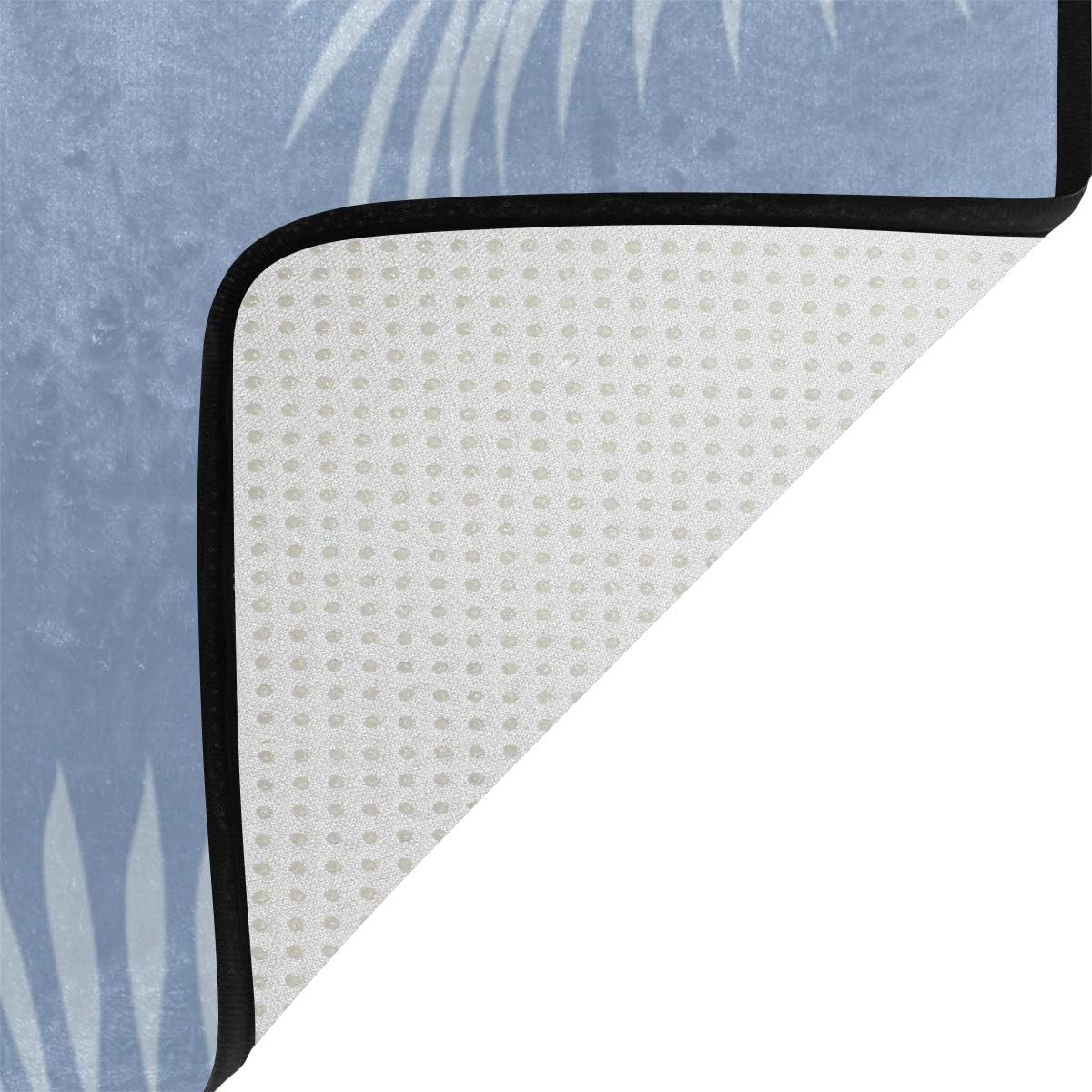 Pink Flamingo with Palm Leaves Lightweight Area Rug U886452