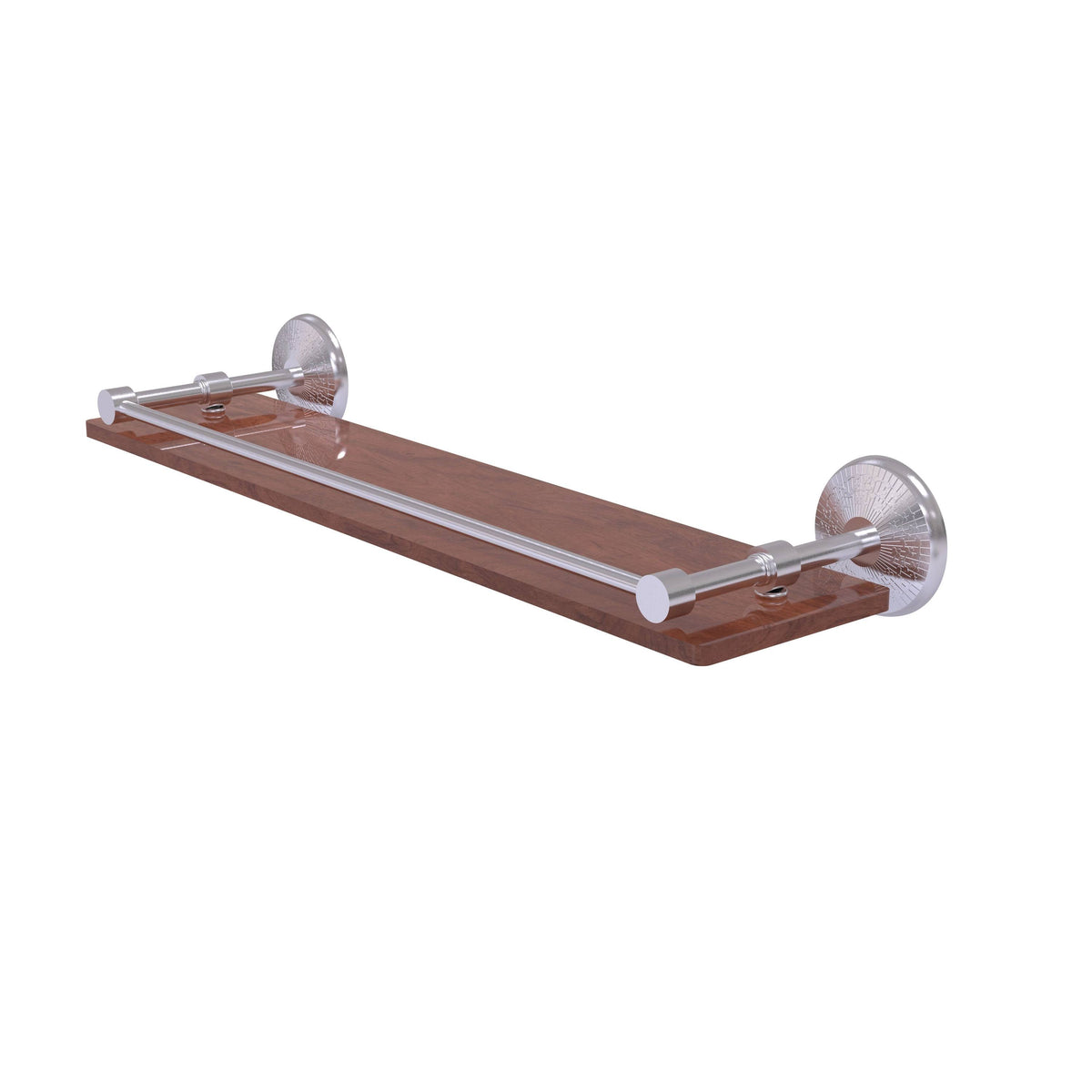 22 in. Solid Ironwood Shelf with Gallery Rail Satin Chrome H90988