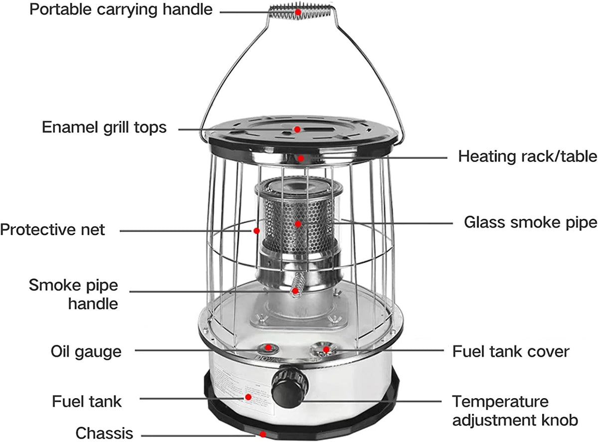 Portable Kerosene Heater with Adjustable Handle, 6L Q451676