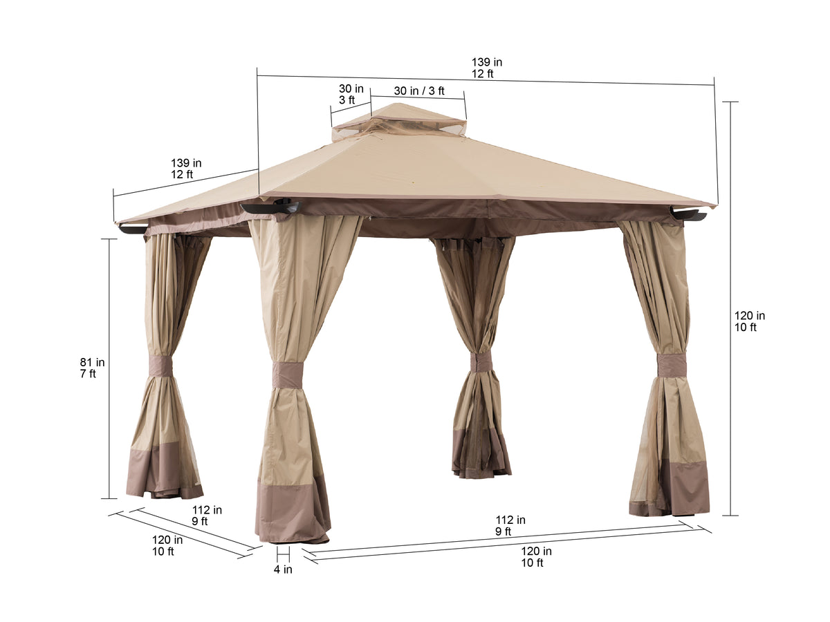 Steel Gazebo with 2-Tier Hip Roof T49866