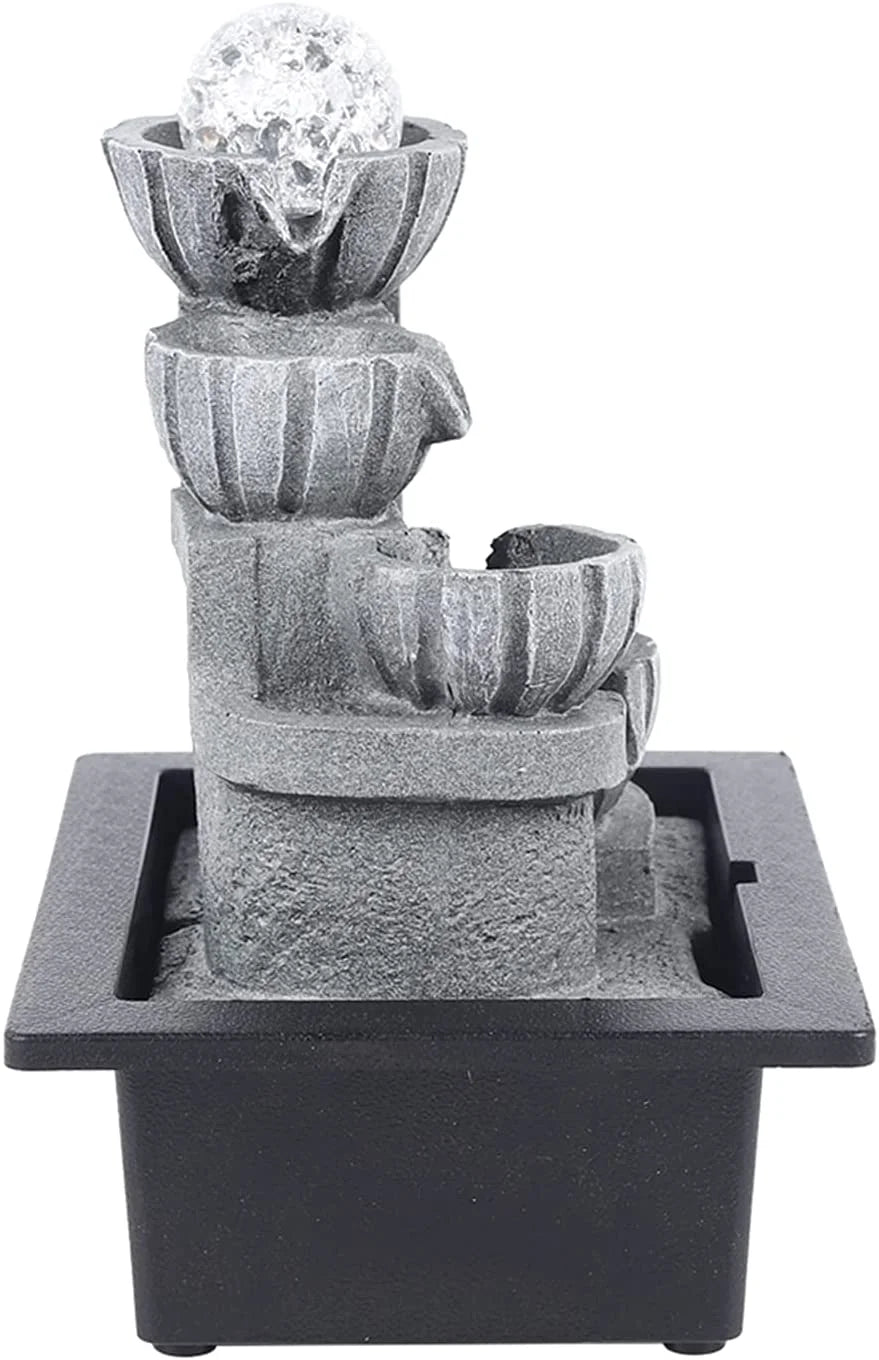 Feng Shui Table Top Water Feature with LED Lights U7739