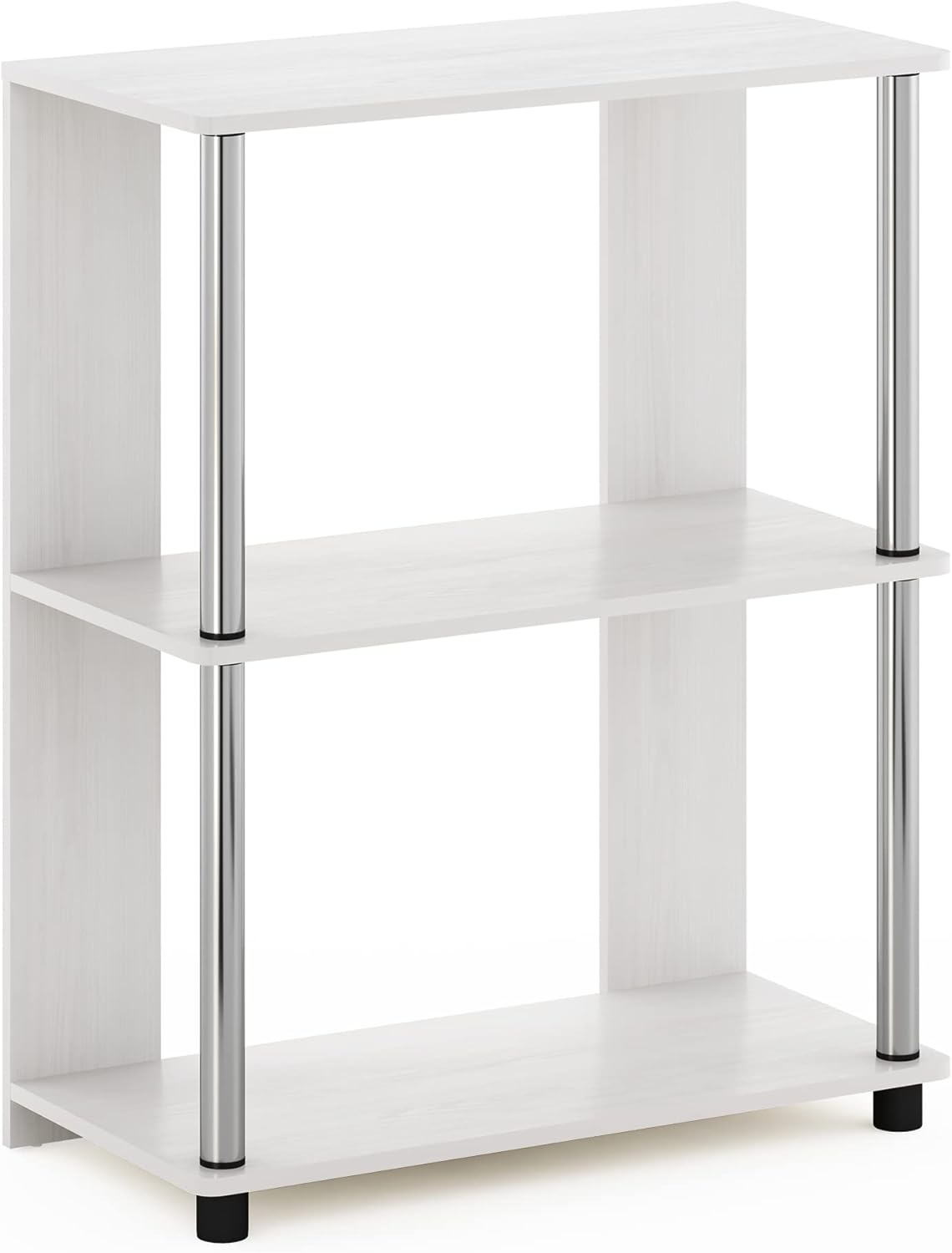 3-Tier Bookcase with Stainless Steel Tubes O88203