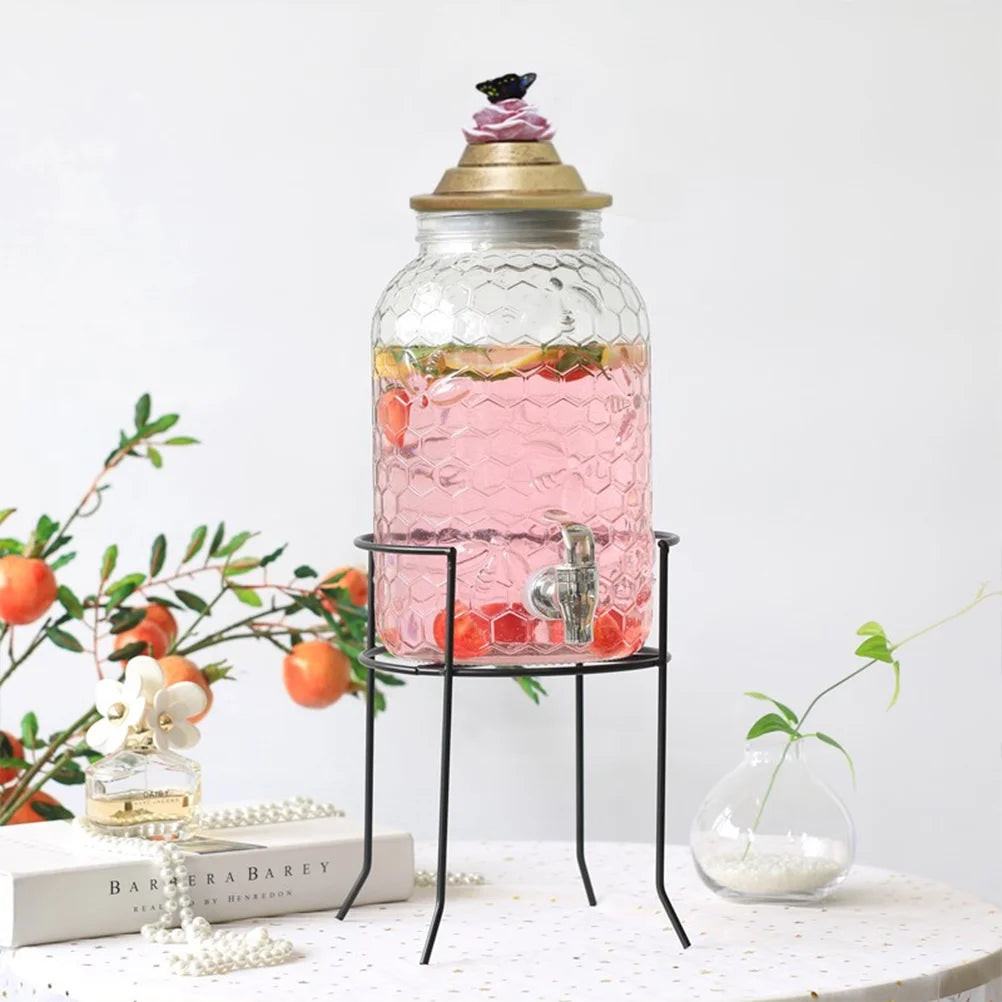 Black Iron Beverage Dispenser Stand Y3600