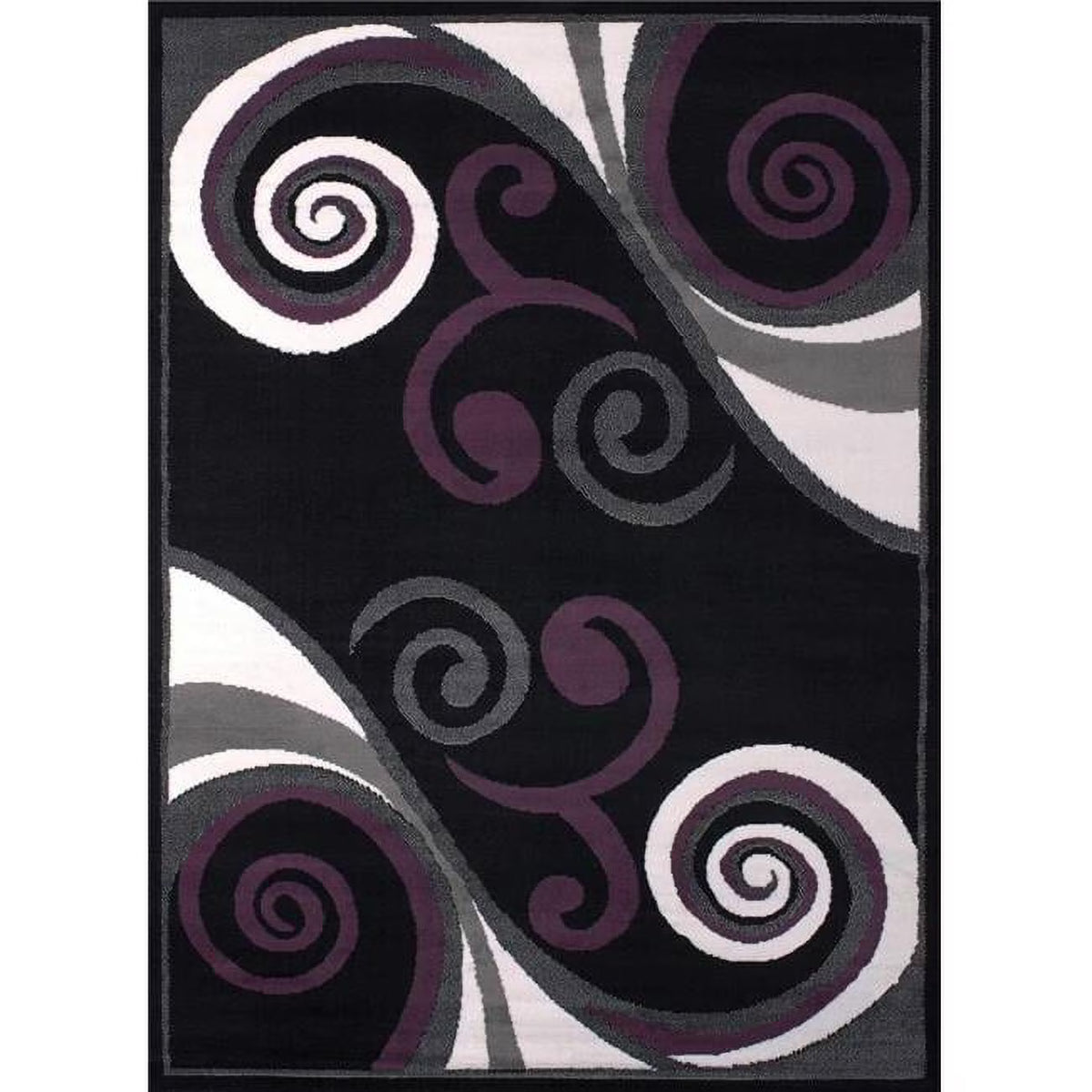 Geometric Pattern Black Area Rug M793382