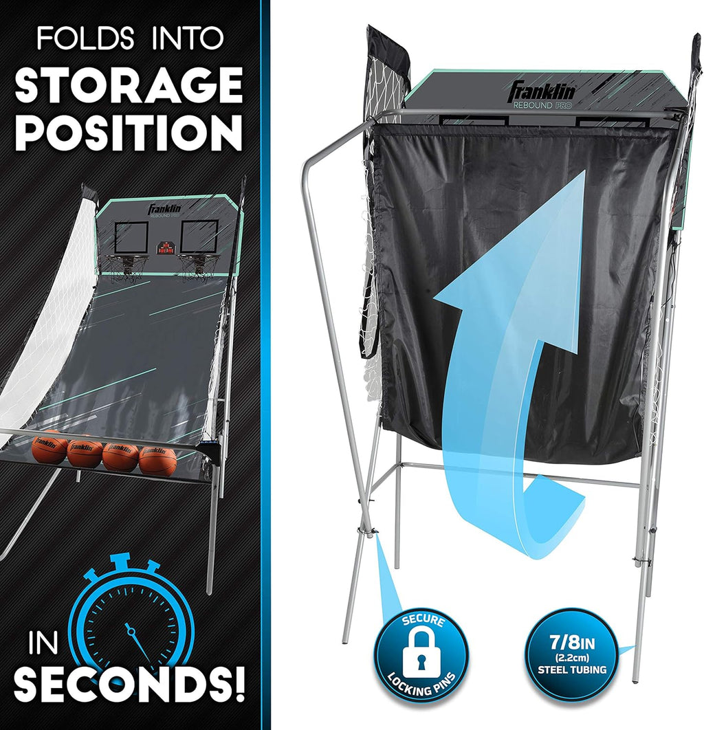 Dual Shot Indoor Mini Basketball Hoop Electronic Basketball Game with 4 Mini Basketballs O429878