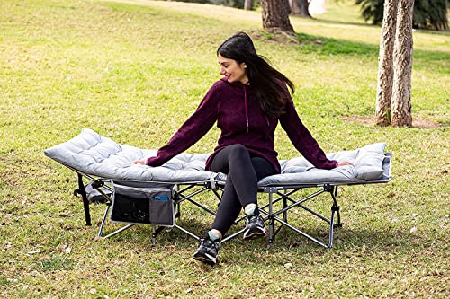 2 Pack Heavy Duty Folding Camping Cot with Mattress Q358