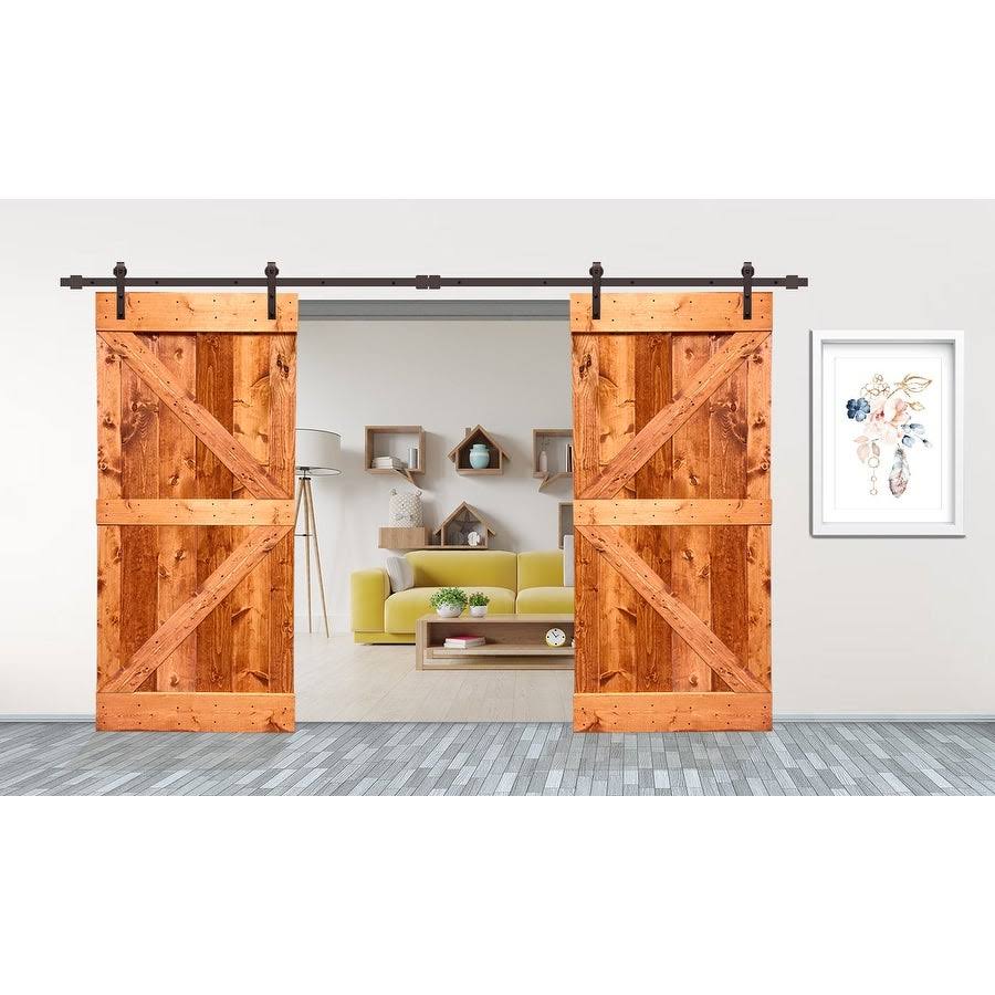 Red Walnut Barn Door with Hardware Kit F8089