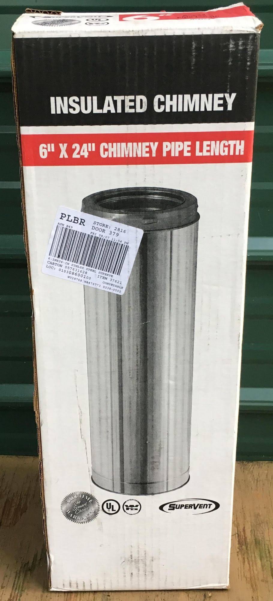 6x22 x 24x22 Stainless Steel Insulated Stove Chimney Pipe Y58761