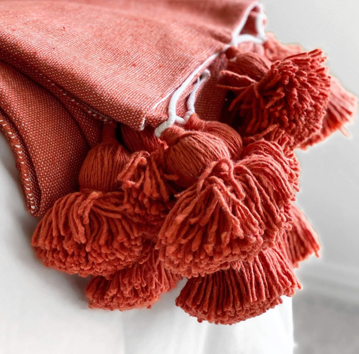 Pom Pom Tassel Throw Blanket 59x59 K31471