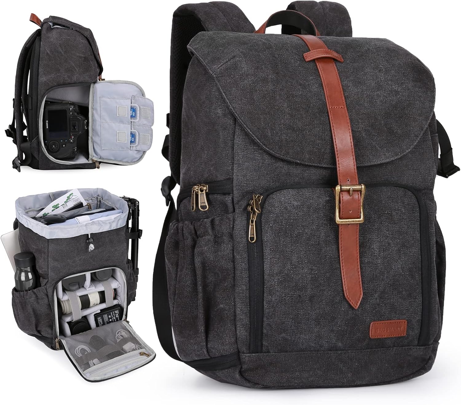 Pink Waterproof DSLR Camera Backpack with Rain Cover W544929
