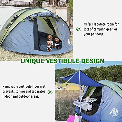 6 Person Double Layer Waterproof Instant Tent with Vestibule & Porch X634