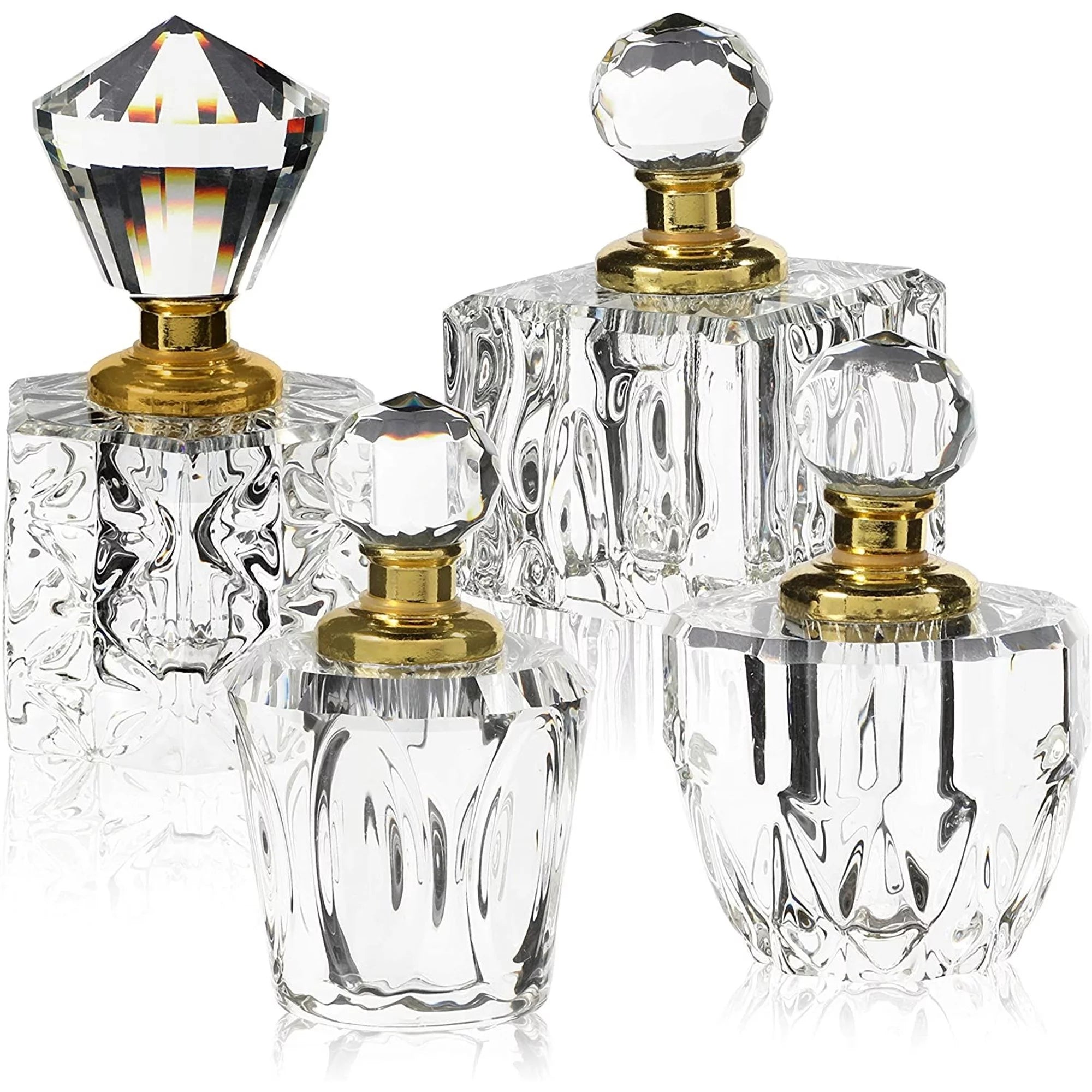 4 Pack Crystal Perfume Bottle Set I3574