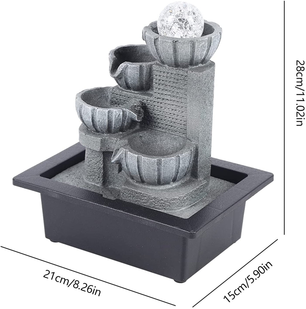Feng Shui Table Top Water Feature with LED Lights U7739
