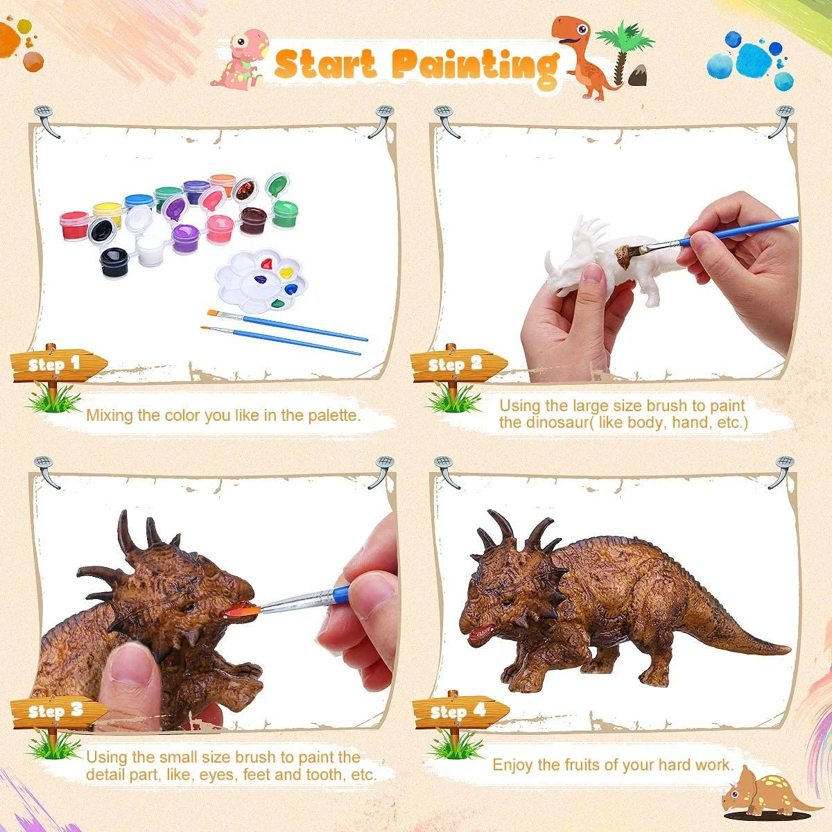 Kids Dinosaur Painting Kit with Play Mat O209232