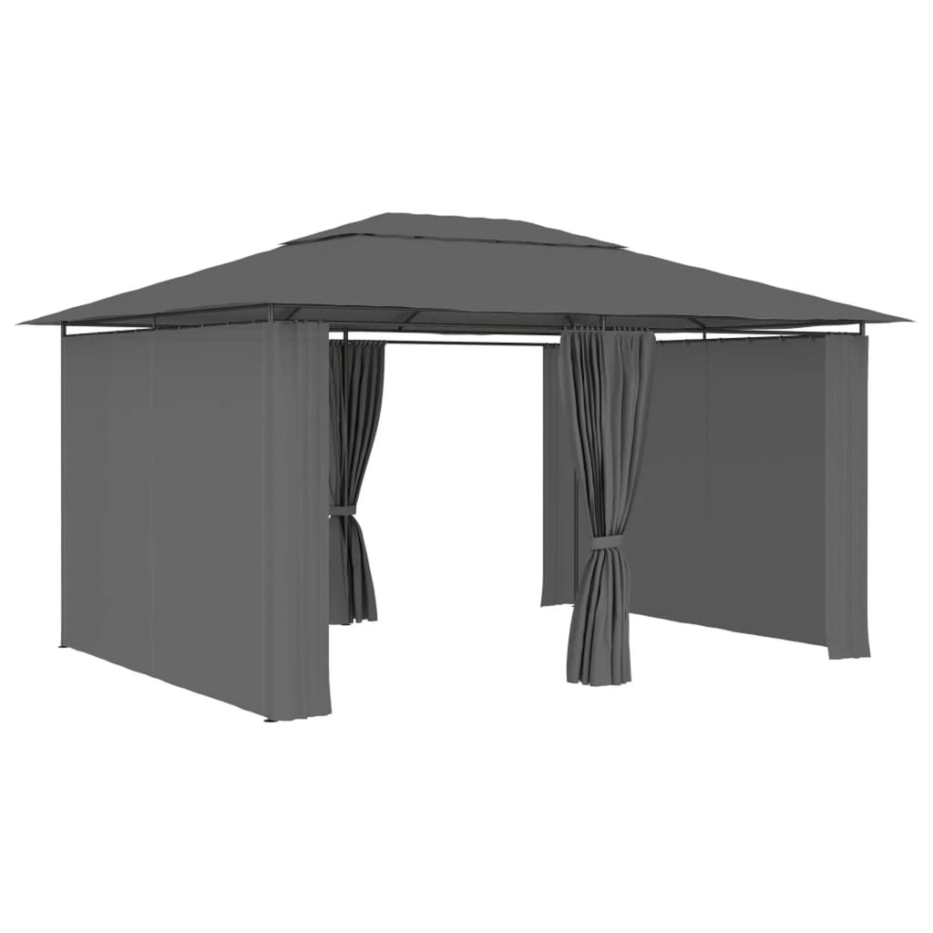 Garden Marquee with Curtains 157.4"x118.1" Anthracite N539563