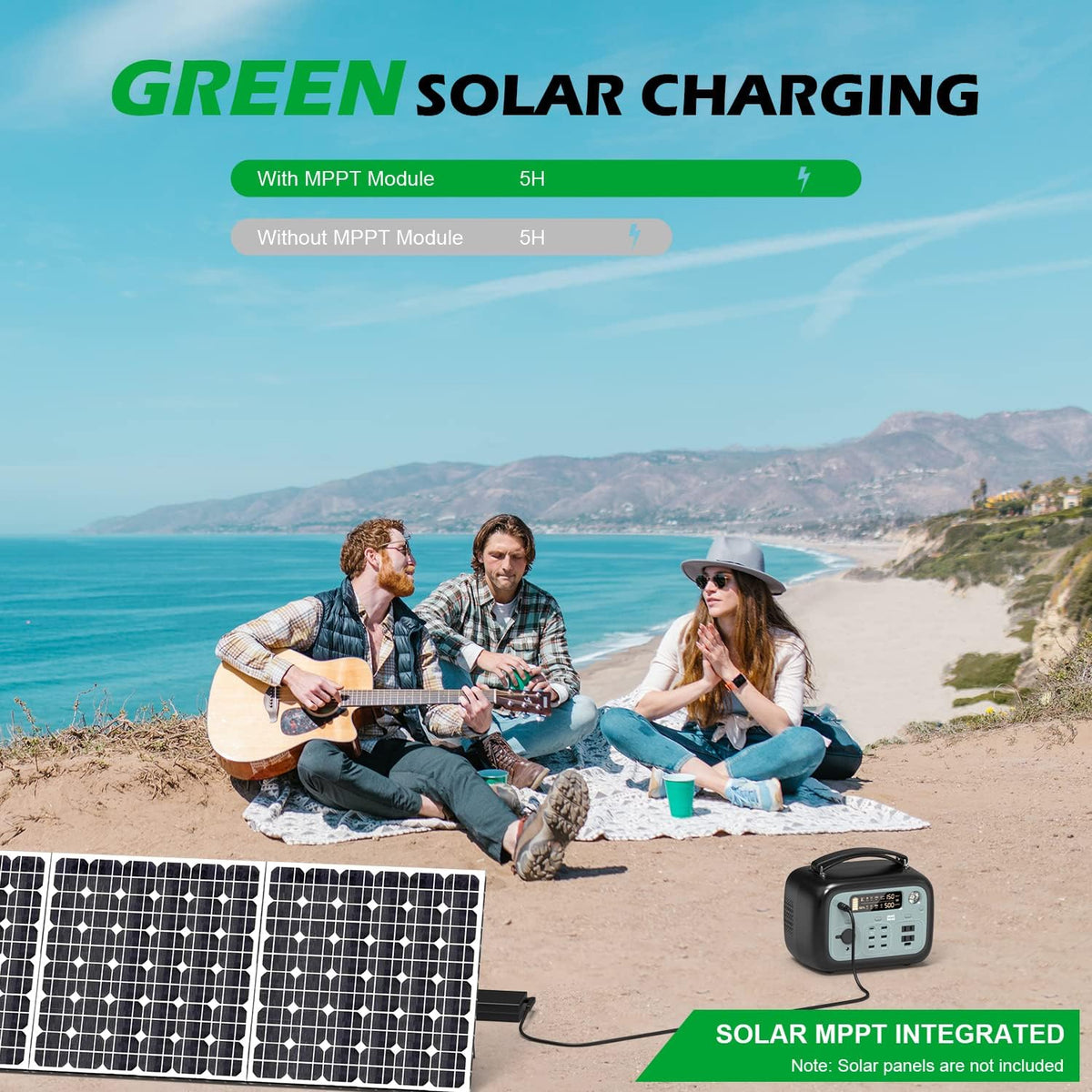 500W Portable Power Station 505Wh Solar Generator with AC Outlets K218406