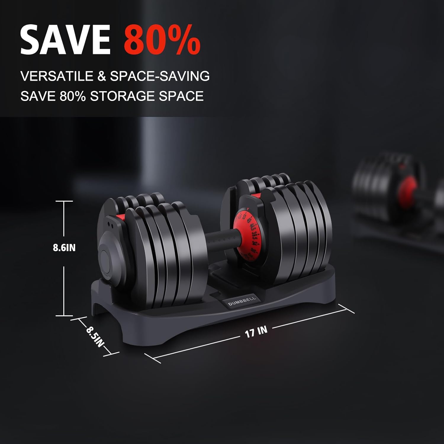 53LB 15 in 1 Adjustable Dumbbell Set with Anti-Slip Handle Y691176