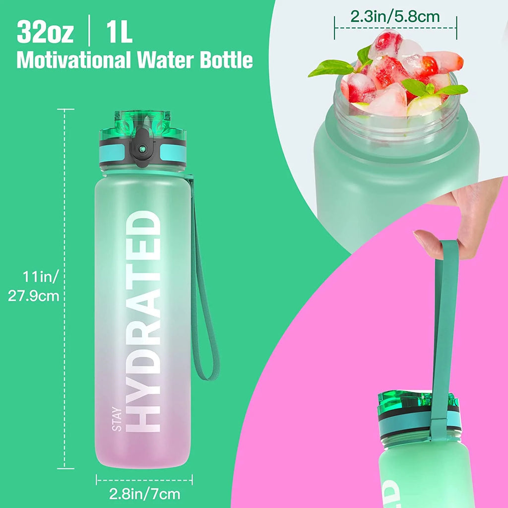 32oz Tritan BPA Free Water Bottle with Time Marker Q747072