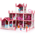3 Stories 9 Rooms Doll House with Furniture Accessories H946