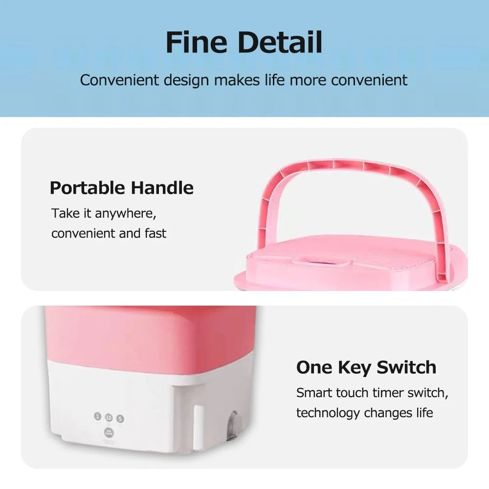 Folding Portable Pulsator Washing Machine with Drain Hole C288