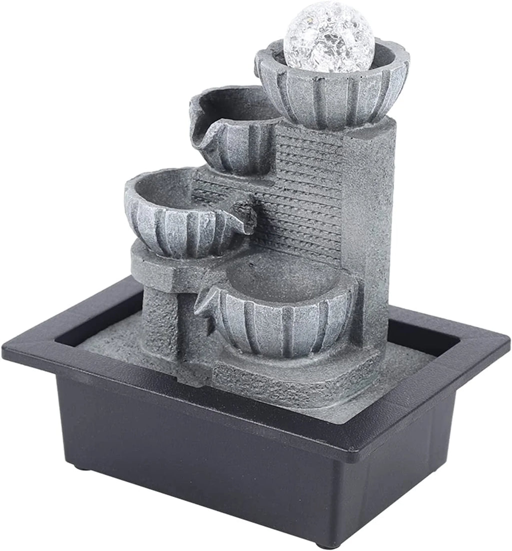 Feng Shui Table Top Water Feature with LED Lights U7739