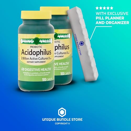 100 Caplets Probiotic Dietary Supplement with Pill Organizer (Pack of 2) R924