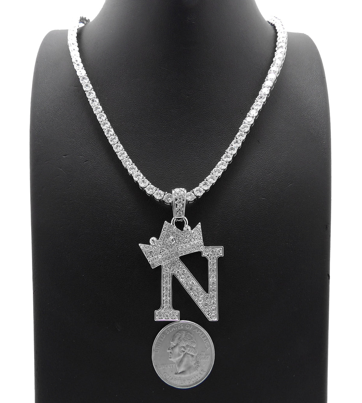 Silver Ice CZ Tennis Chain Necklace W332