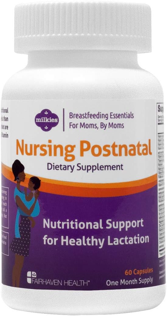 Nursing Postnatal Vegetarian Supplement with Vitamin D and B, Gluten and Dairy Free - 1 Month Supply V70194