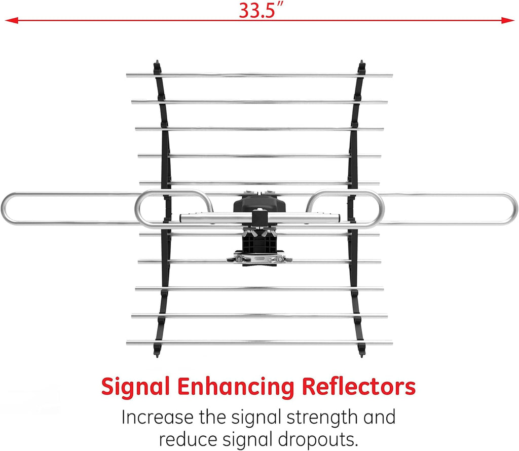 Digital HD TV Antenna, Outdoor Attic Antenna, 360 Degree Rotation Wireless Remote, 200 Miles Range, 4K 1080P VHF UHF I2360