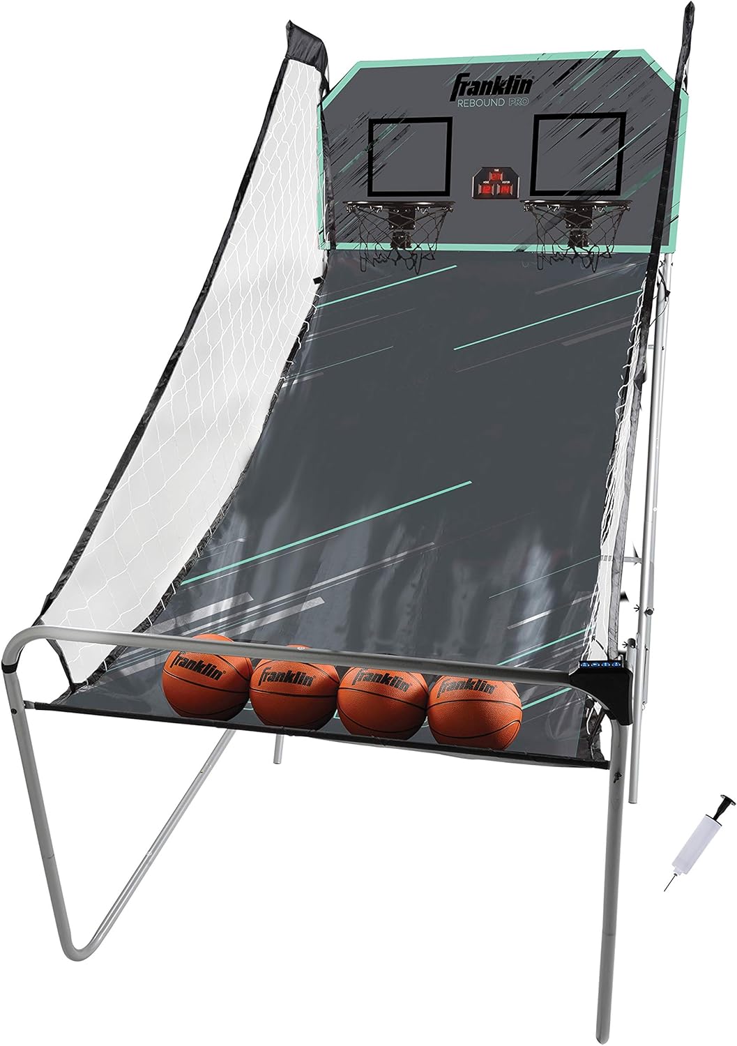 Dual Shot Indoor Mini Basketball Hoop Electronic Basketball Game with 4 Mini Basketballs O429878