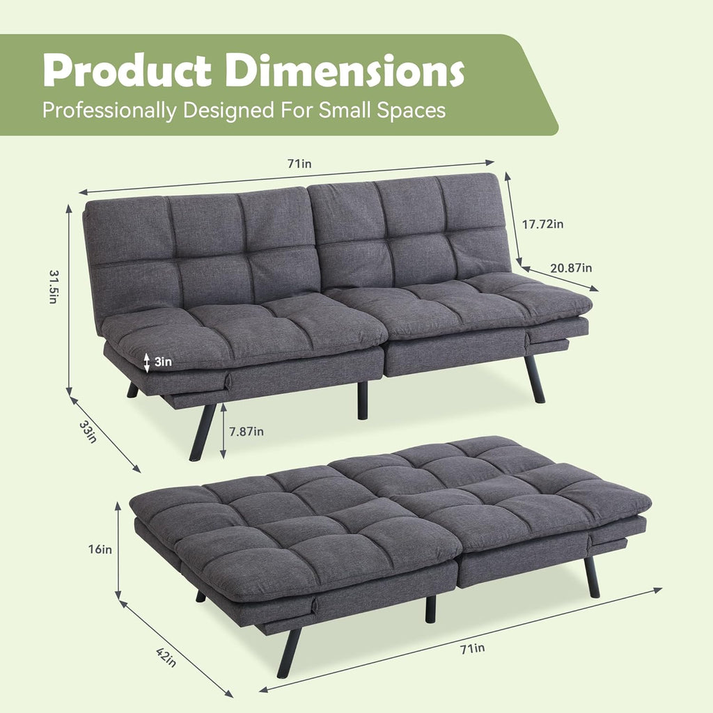 Gray Futon Bed Sofa A68365