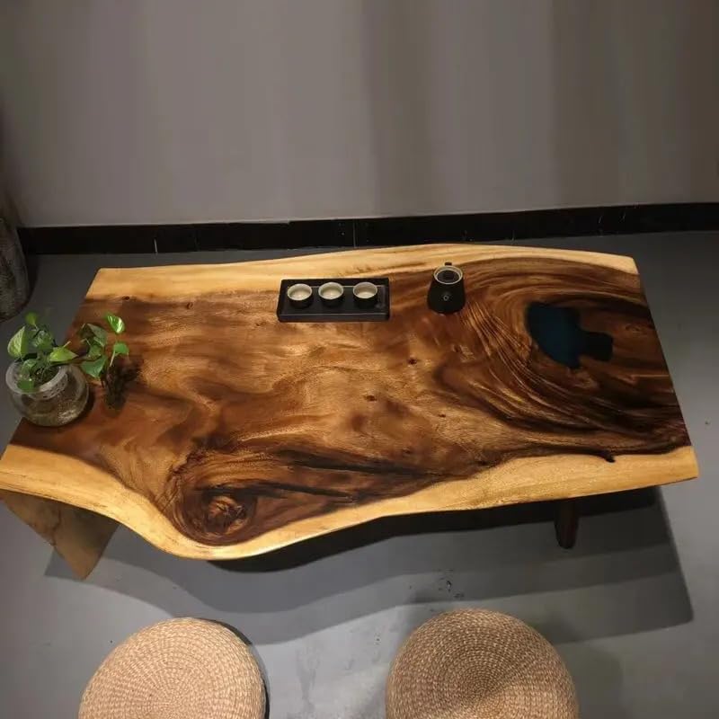 Live Edge Wooden Table (60 x 30 Inches, 16.5 Inches Tall) F612