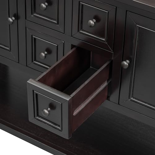 46" Blue Sideboard Cabinet with Storage Drawers and Bottom Shelf V895818