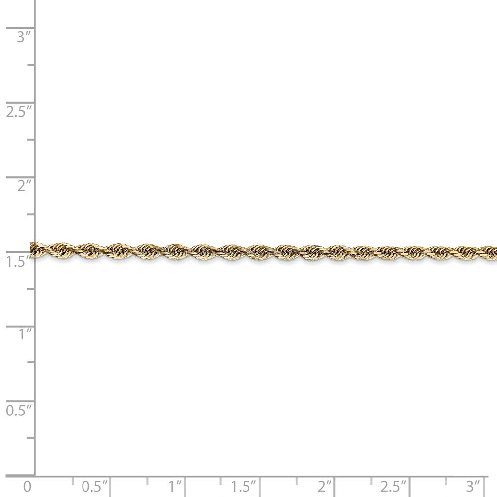 14kt Yellow Gold Diamond Cut Rope Chain 30 inch Lobster Clasp R409
