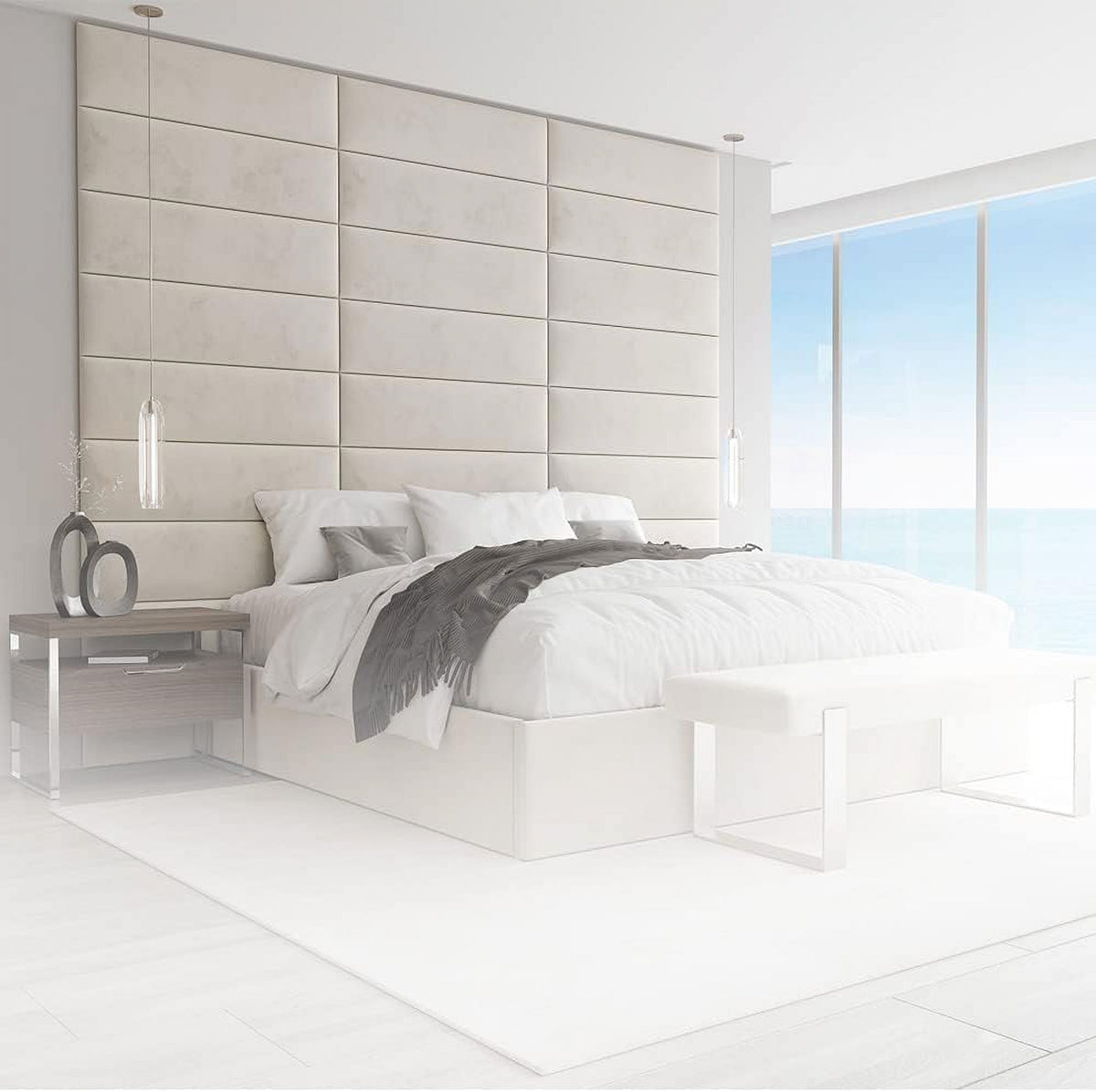 Velvet Ivory King Set Of 4 Panels C69407