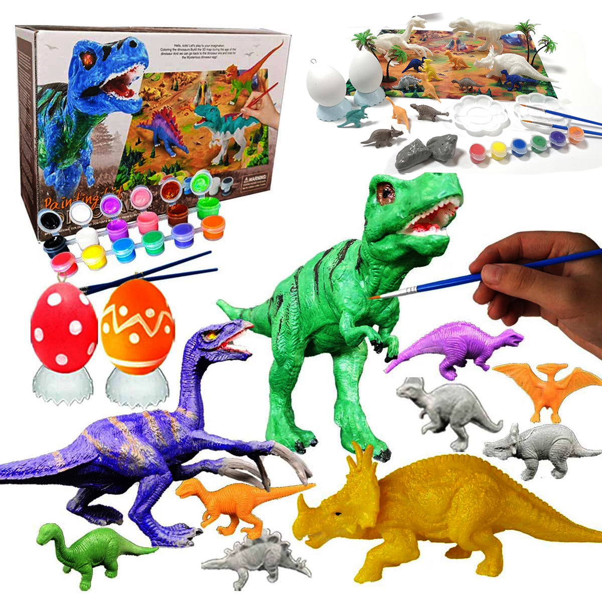 Kids Dinosaur Painting Kit with Play Mat O209232