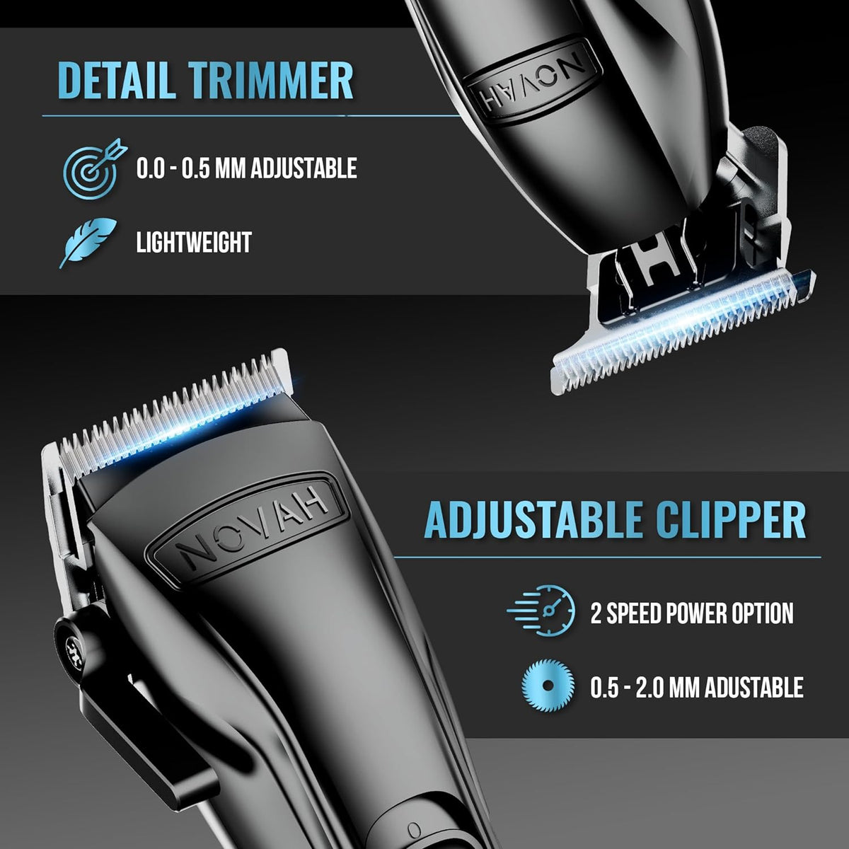 Professional Barber Clippers and Trimmer Set, Cordless Hair Clippers for Men H401