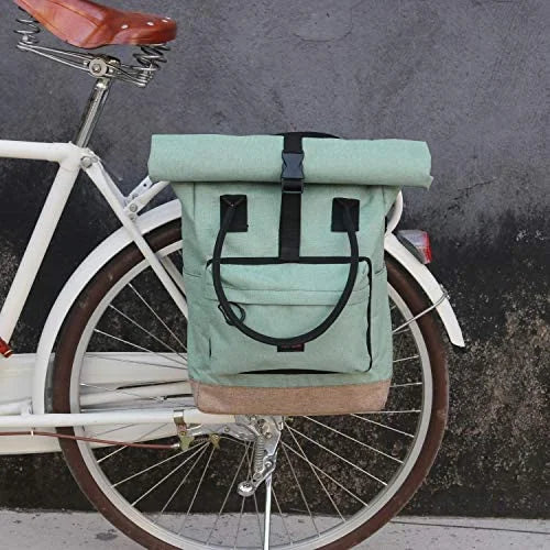 Nylon Roll-top Bike Panniers Shoulder Tote Bag E148