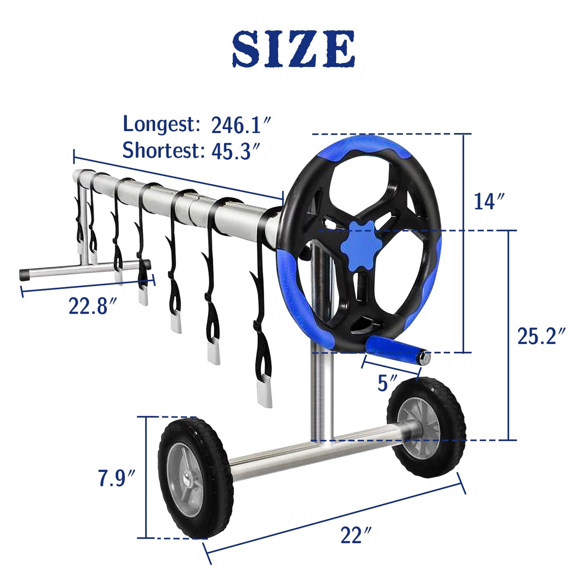 20 Ft Aluminum Pool Cover Reel Set (Blue) F69138